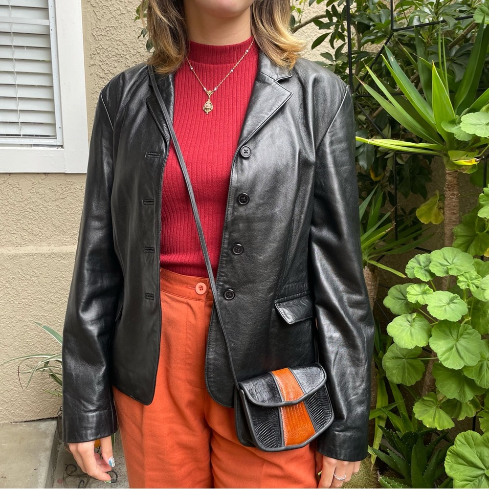 New vintage 70’s all leather mini crossbody bag